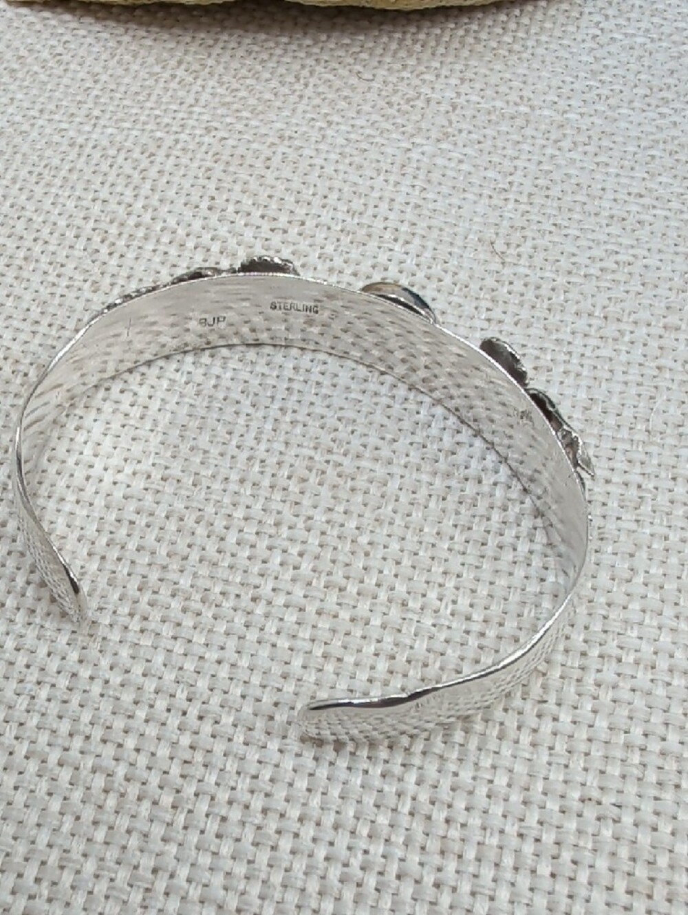 Vintage Artisan 925 Sterling Silver Turquoise Floral Cuff Bracelet Southwest - Picture 5 of 17